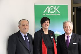 Dankten AOK-Direktorin Christine Kuhn-Fleuchaus für die Einladung: Comm. Antonino Tortorici (rechts) und Mehmet Yildirim
