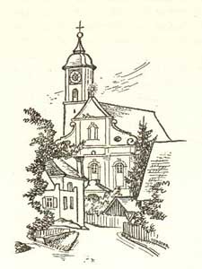 Zeichnung der Kirche Amendingen