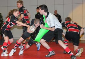 Eine Rugby-Vorführung
