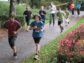 Beim Sponsorenlauf in der Grimmelschanze