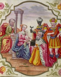 Bild mit dem Heiligen Paar und den Heiligen Drei Königen.