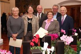 OB Dr. Holzinger mit den Jubilaren zum 40. Dienstjubiläum