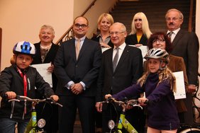 Auf der „Fototreppe“ im Memminger Rathaus
