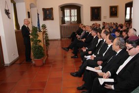 Bei der Begrüßung im Rathaus