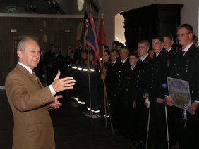 Oberbürgermeister begrüßte Jugendfeuerwehr Husum und Memmingen im Rathaus.