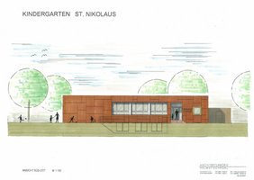 Planung des Architekten für die künftige Außenansicht