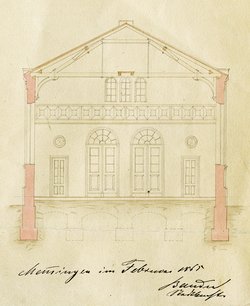 Turnhalle Querschnitt 1864 Foto: Stadtarchiv MM