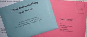 Briefwahlunterlagen für die Bundestagswahl 2009